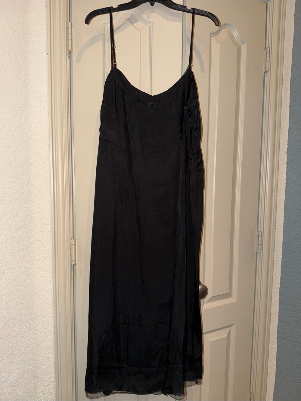 J. Crew Black Silk Slip-Style Dress